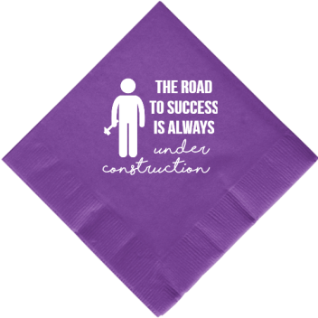 Back To School The Road Success Is Always Under Construction 2ply Economy Beverage Napkins Style 111506