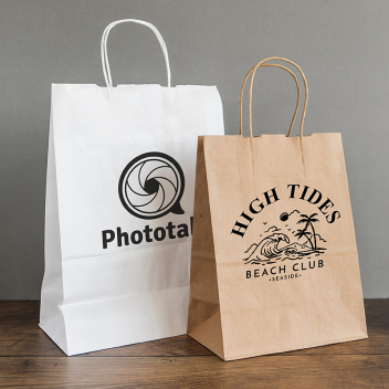 8 X 10 Inch Custom Twisted Handle Paper Shopping Bags