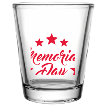 Memorial Day Remember And Honor Custom Clear Shot Glasses- 1.75 Oz. Style 106154