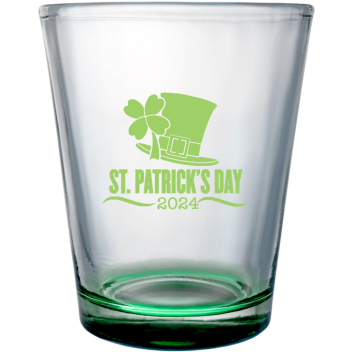 St Patrick Day Patricks 2024 Custom Clear Shot Glasses- 1.75 Oz. Style 130677