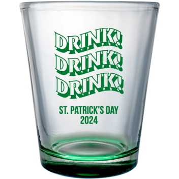 St. Patrick's Day Patricks 2024 Custom Clear Shot Glasses- 1.75 Oz. Style 116843