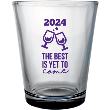 Happy New Year 2024 The Best Is Yet To Come Custom Clear Shot Glasses- 1.75 Oz. Style 115245