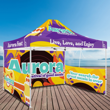 10ft X 15ft Full Color Pop Up Canopy Tents