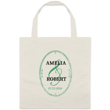Weddings Amelia Robert 07232024 Custom Everyday Cotton Tote Bags Style 152107