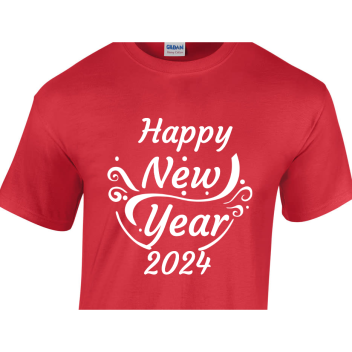 New Year Happy 2024 Unisex Basic Tee T-shirts Style 127666