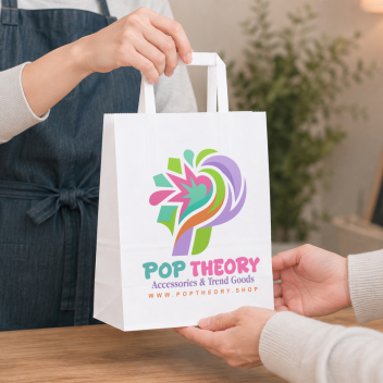 7 X 9 Inch Custom Paper Shopping Bag With Handles