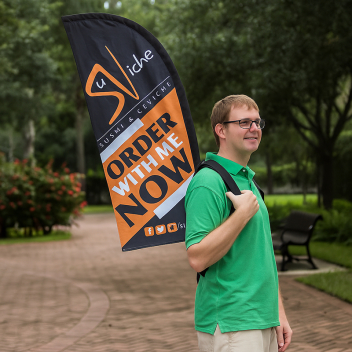 Full Color Backpack Feather Flag