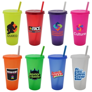 Custom 26 Oz. Tumbler With Lid And Straw