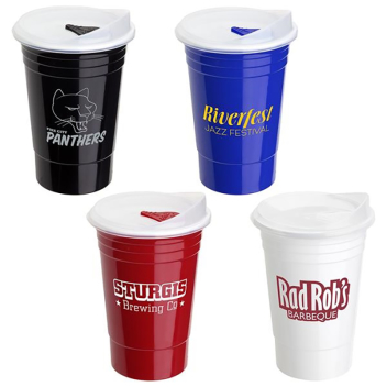 16 Oz. Fiesta Plastic Cup With Lid