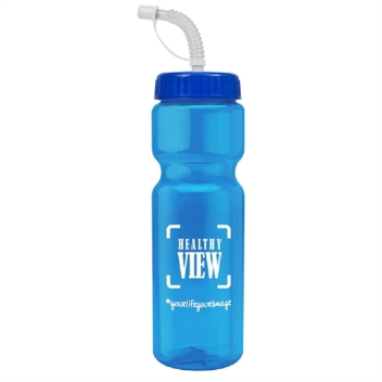 Champion - 28 Oz. Transparent Bottle With Straw