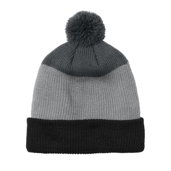 Port Authority Cozy Striped Pom Beanie