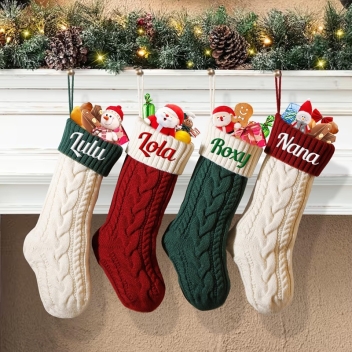 Custom Embroidered Knitted Christmas Stockings