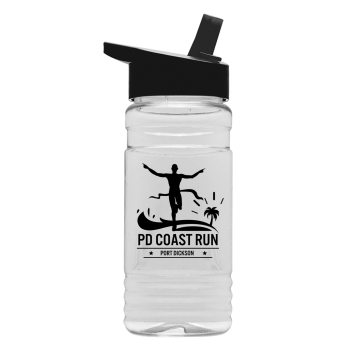 20 Oz. Clear Sports Bottle With Flip Straw
