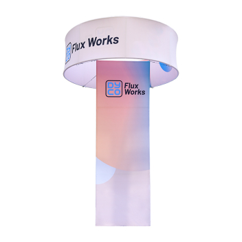 Square Trade Show Tower With Hanging Sign