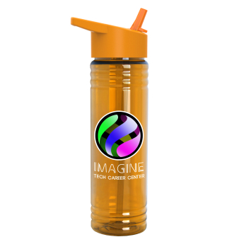 24 Oz. Slim Fit Bottle With Flip Straw - Digital