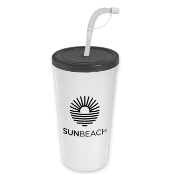 24 Oz. Sports Sipper Cup With Flex Straw