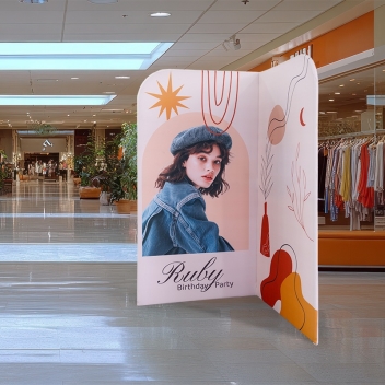 L Shaped Fabric Banner Stand (round Corners)