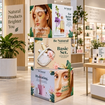 Rotating 3d Fabric Cube Display