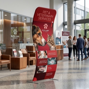 S Shaped Fabric Banner Stand