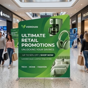 Slope-top Fabric Banner Stand