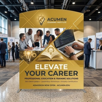 Arch-top Fabric Banner Stand