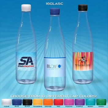16.9 Oz Clear Glastic Bottle With Flat Cap