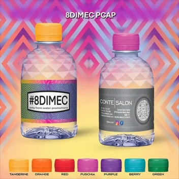 8 Oz Clear Diamond Bottle With Premium Cap Color