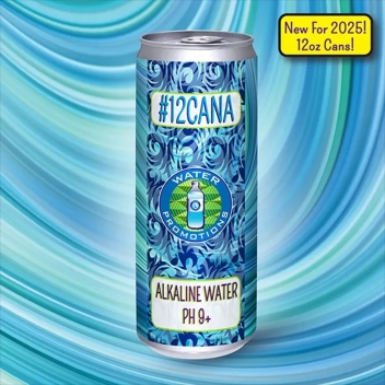 12oz. Ph 9+ Alkaline Water In Slim Recyclable Aluminum Can