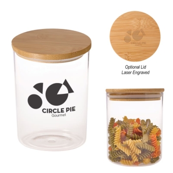 26 Oz. Glass Container With Bamboo Lid