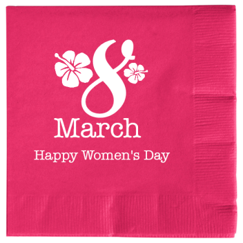 Women Day 8 Happy Womens March 2ply Economy Beverage Napkins Style 102119