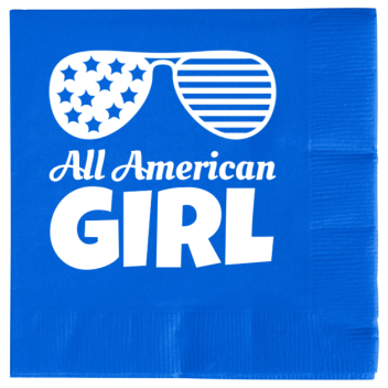 Fourth Of July All American Girl 2ply Economy Beverage Napkins Style 137836