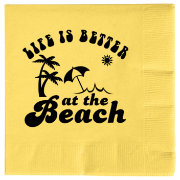 Summer Beach At The 2ply Economy Beverage Napkins Style 139424