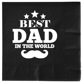 Fathers Day Best Dad In World 2ply Economy Beverage Napkins Style 106987