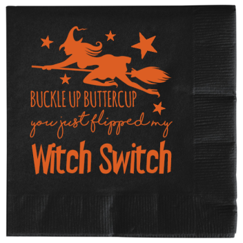 Halloween Buckle Up Buttercup You Just Flipped My Witch Switch 2ply Economy Beverage Napkins Style 113386