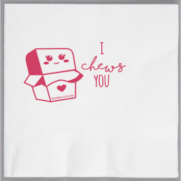 Happy Valentine's Day Chews You 2ply Economy Beverage Napkins Style 101660