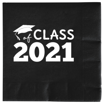 Graduation Class 2021 Of 2ply Economy Beverage Napkins Style 133440