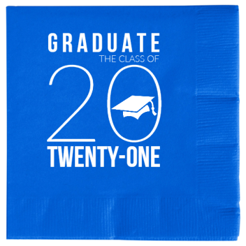 Graduation 2021 E Twenty-one The Class Of 2ply Economy Beverage Napkins Style 134919