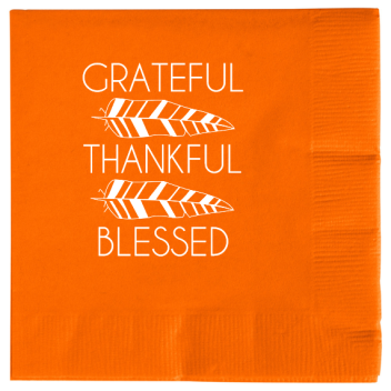 Fall Grateful Thankful Blessed 2ply Economy Beverage Napkins Style 112214