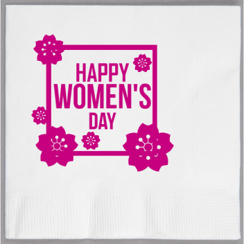 Women Day Happy Womens 2ply Economy Beverage Napkins Style 102228