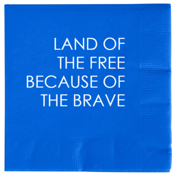 Memorial Day Land Ofthe Freebecause Brave 2ply Economy Beverage Napkins Style 135706