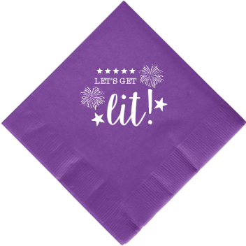 Fourth Of July Lit Lets Get 2ply Economy Beverage Napkins Style 107629