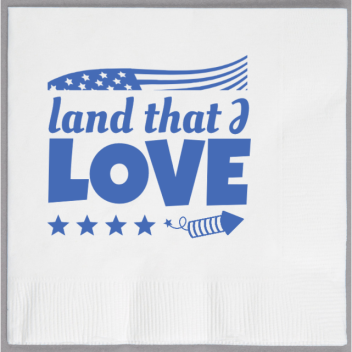 Fourth Of July Love Land That I 2ply Economy Beverage Napkins Style 137023