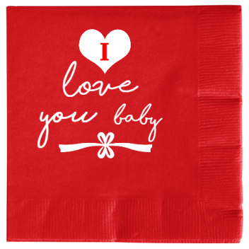 Valentine's Love You Baby 2ply Economy Beverage Napkins Style 116074