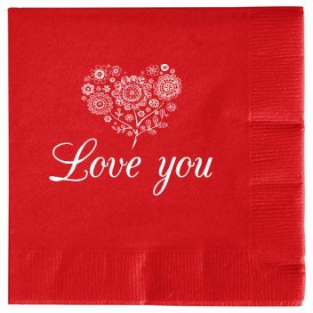 Valentines Day Love You 2ply Economy Beverage Napkins Style 101591