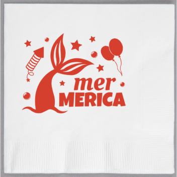 Fourth Of July Merica Mer 2ply Economy Beverage Napkins Style 137837
