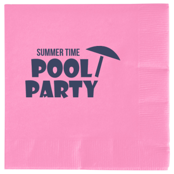 Pool Party Summer Time 2ply Economy Beverage Napkins Style 107116