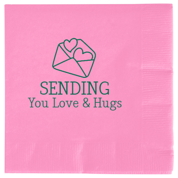 Valentines Day Sending You Love Hugs 2ply Economy Beverage Napkins Style 101573