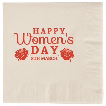 Women Day Womens H P 8th March 2ply Economy Beverage Napkins Style 102354