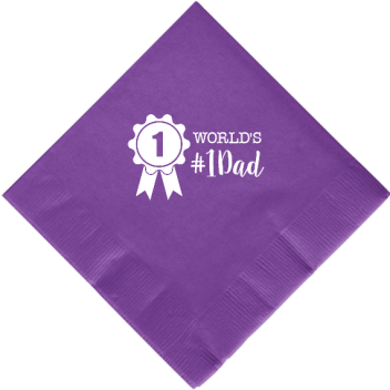 Happy Fathers Day Worlds 1 Dad 2ply Economy Beverage Napkins Style 107287