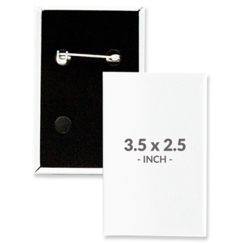 3.5 X 2.5 Inch Rectangle Custom Buttons